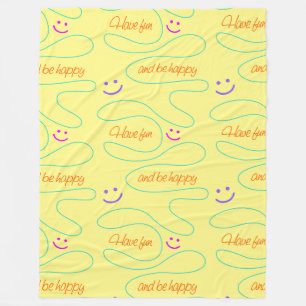 Funny Lines and Wordpattern - Habe Spaß 1 Fleecedecke