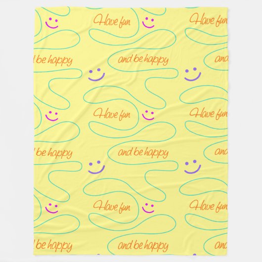 Funny Lines and Wordpattern - Habe Spaß 1 Fleecedecke (Vorderseite)