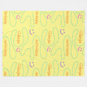 Funny Lines and Wordpattern - Habe Spaß 1 Fleecedecke (Vorderseite (Horizontal))