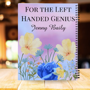 Funny Links Handed Lefty Floral Lilac Name Girls Notizblock