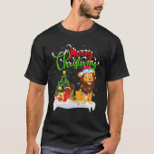 Funny Lion Animal Lover Xmas Lighting Lion Christm T-Shirt (Vorderseite)