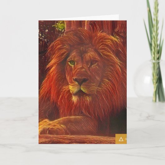 Funny Lion Birthday Card Karte (Vorderseite)