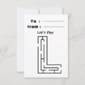 Funny LION Coloring Maze Classroom Valentine Card Dankeskarte (Rückseite)