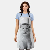 Funny Lion Cub Wearing Toilet Paper Hat Minimalist Schürze (Getragen)