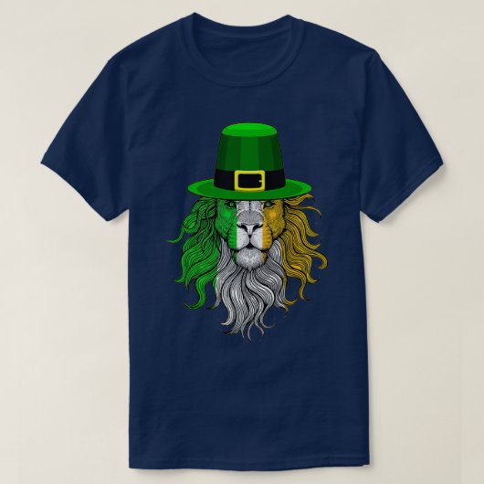 Funny Lion Ireland flagge , Irish Lion Hat T-Shirt (Design vorne)