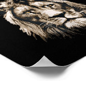 Funny Lion Meme The Lion Doesn't Wait 18 Years Gen Poster (Ecke)