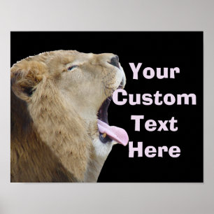 Funny Lion mit Zunge-Out-Poster drucken Poster