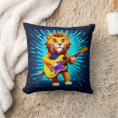 Funny Lion Playing Guitar Kissen (Decke)