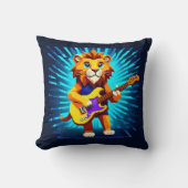 Funny Lion Playing Guitar Kissen (Vorderseite)