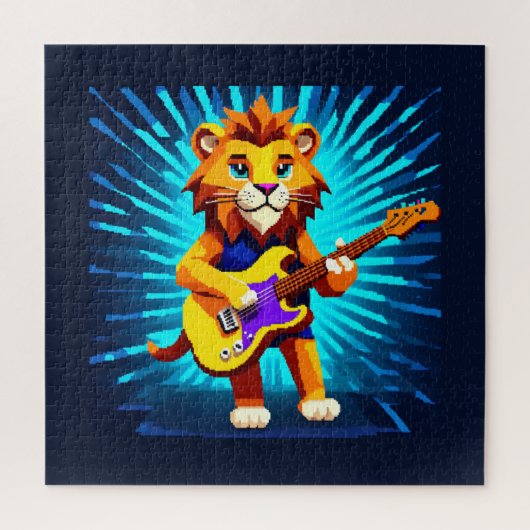 Funny Lion Playing Guitar Puzzle (Vertikal)