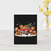 Funny Lion Riding Christmas Tree Truck Christmas Karte (Gelbe Blume)