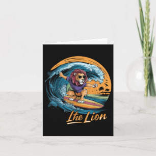 Funny Lion surfing Lion Sport Surfer Tiere Lover Karte