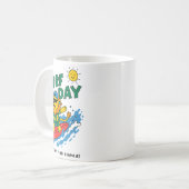 Funny Lion Surfing Summer Vacation Surf Day Boys G Kaffeetasse (Vorderseite Links)