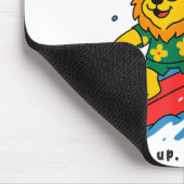 Funny Lion Surfing Summer Vacation Surf Day Boys G Mousepad (Ecke)
