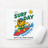 Funny Lion Surfing Summer Vacation Surf Day Boys G Mousepad (Mit Mouse)