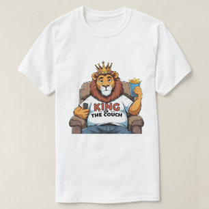 Funny Lion Vater T - Shirt - King of the Couch