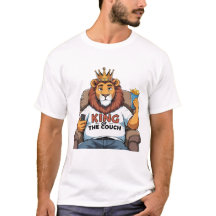 Funny Lion Vater T - Shirt - King of the Couch