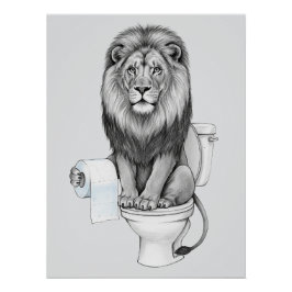Funny Lion Wall Art Poster