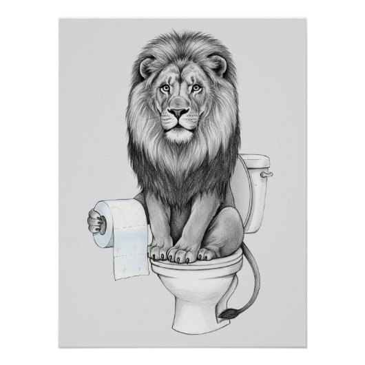 Funny Lion Wall Art Poster (Vorderseite)