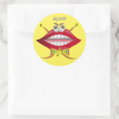 Funny Lip Gelber Aufkleber (Tasche)