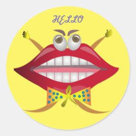 Funny Lip Gelber Aufkleber