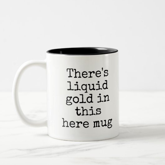 Funny Liquid Gold Tasse (Links)