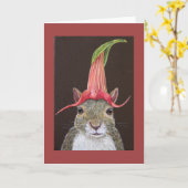 Funny Lisa die Eichhörnchen-Grußkarte Karte (Gelbe Blume)