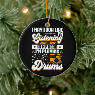 Funny Listening in meinem Kopf Ich spiele meine Tr Keramik Ornament