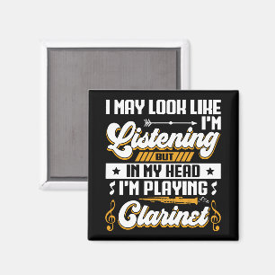 Funny Listening in meinem Kopf spiele ich Klarinet Magnet