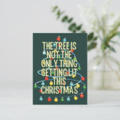 Funny Lit Christmas Tree Feiertagspostkarte (Stehend Vorderseite)