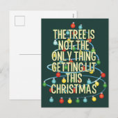 Funny Lit Christmas Tree Feiertagspostkarte (Vorne/Hinten)