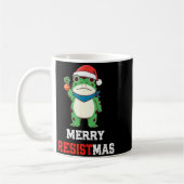 Funny Litical Frog Christmas Merry Resistmas 2025  Kaffeetasse (Links)
