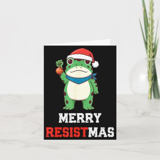 Funny Litical Frog Christmas Merry Resistmas 2025  Karte (Vorderseite)