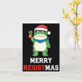Funny Litical Frog Christmas Merry Resistmas 2025  Karte (Gelbe Blume)