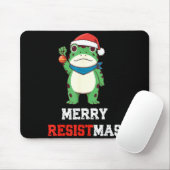 Funny Litical Frog Christmas Merry Resistmas 2025  Mousepad (Mit Mouse)