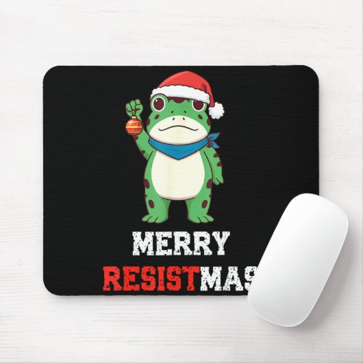 Funny Litical Frog Christmas Merry Resistmas 2025 Mousepad (Mit Mouse)