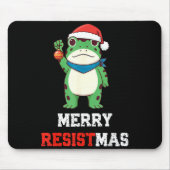 Funny Litical Frog Christmas Merry Resistmas 2025 Mousepad (Vorne)