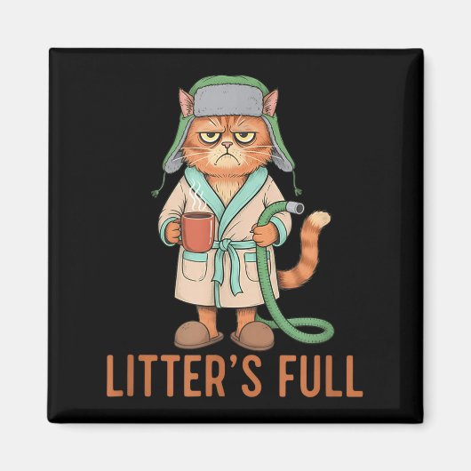 Funny Litter’s Full Cat Parody Litter’s Full Funny Magnet (Vorne)