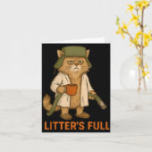 Funny Litter's Full Cat  Karte (Gelbe Blume)