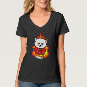 Funny Little Angry Kitten on Fire Cat Liebhaber T-Shirt
