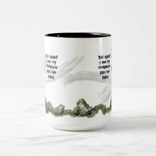 Funny Little Black Bird Sarcastic Guten Morgen Zweifarbige Tasse (Mittel)