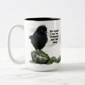 Funny Little Black Bird Sarcastic Guten Morgen Zweifarbige Tasse (Links)