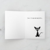 Funny Little Black Oriental Cat Art Karte (Innenseite)