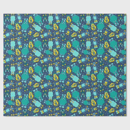 Funny Little Cartoon Monsters Boys Birthday Geschenkpapier (Flach)