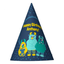 Funny Little Cartoon Monsters Boys Birthday Partyhütchen
