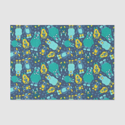 Funny Little Cartoon Monsters Boys Birthday Seidenpapier (Vorderseite)