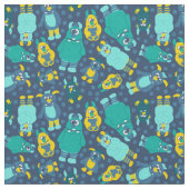 Funny Little Cartoon Monsters Boys Patterned Stoff (Nahaufnahme)