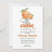 funny Little Cutie orange baby shower Einladung (Vorderseite)