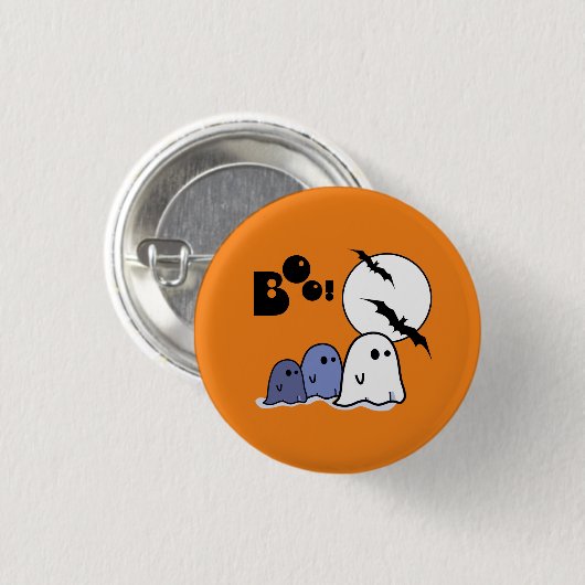 Funny Little Ghosts. Halloween-Geschenk Button (Vorne & Hinten)