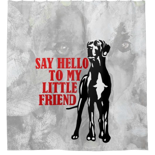 Funny Little Great Dane Duschvorhang (Vorderseite)